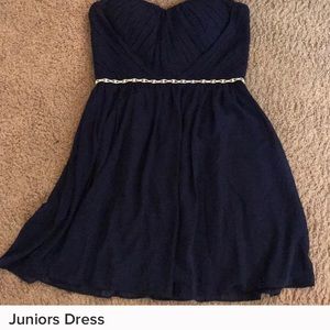 New a. drea Navy Skater dress with rhinestones